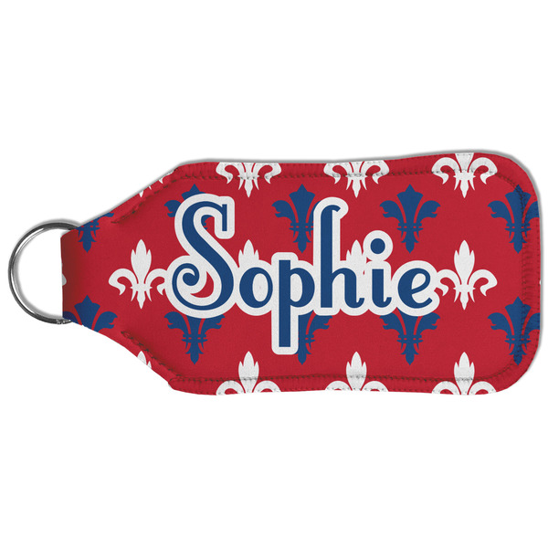 Patriotic Fleur de Lis Sanitizer Holder Keychain - Large (Back)