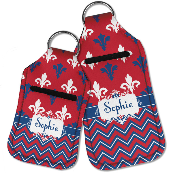 Patriotic Fleur de Lis Sanitizer Holder Keychain - Parent Main