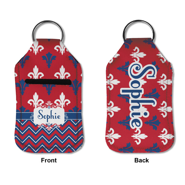 Patriotic Fleur de Lis Sanitizer Holder Keychain - Small APPROVAL (Flat)