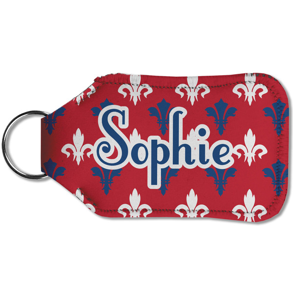 Patriotic Fleur de Lis Sanitizer Holder Keychain - Small (Back)