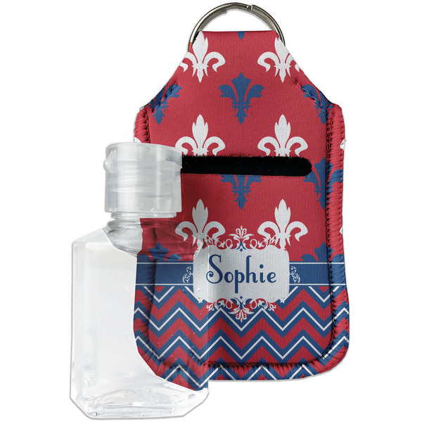 Custom Patriotic Fleur de Lis Hand Sanitizer & Keychain Holder (Personalized)