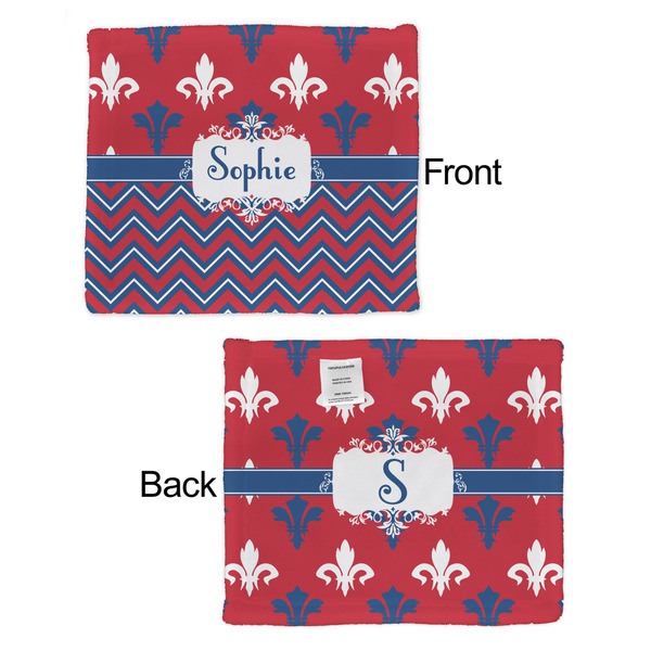 Patriotic Fleur de Lis Security Blanket - Front & Back View