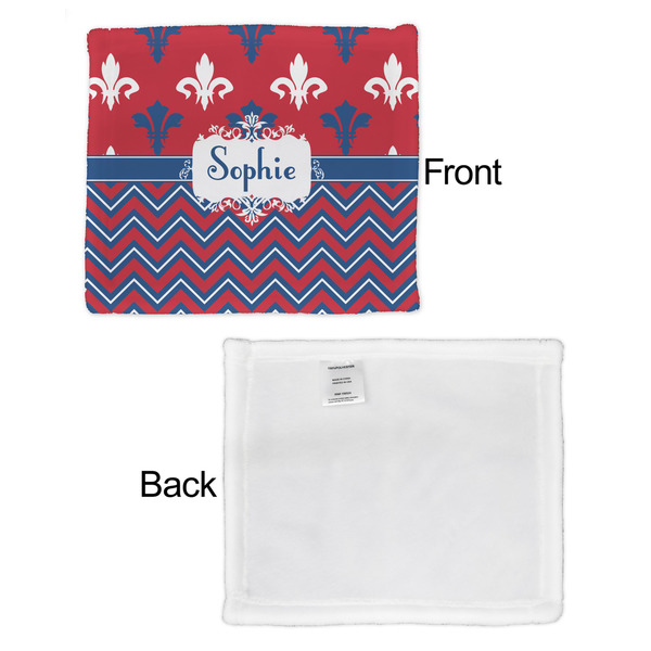 Patriotic Fleur de Lis Security Blanket - Front & White Back View
