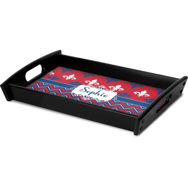 Patriotic Fleur de Lis Serving Tray Black - Corner