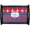 Patriotic Fleur de Lis Black Wooden Tray - Small (Personalized)