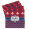 Patriotic Fleur de Lis Absorbent Stone Coasters - Set of 4 (Personalized)