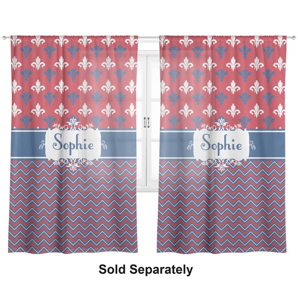 Patriotic Fleur de Lis Sheer Curtains