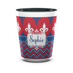 Patriotic Fleur de Lis Ceramic Shot Glass - 1.5 oz - Two Tone - Single (Personalized)