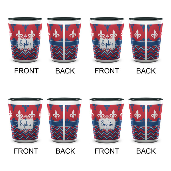 Patriotic Fleur de Lis Shot Glassess - Two Tone - Set of 4 - APPROVAL