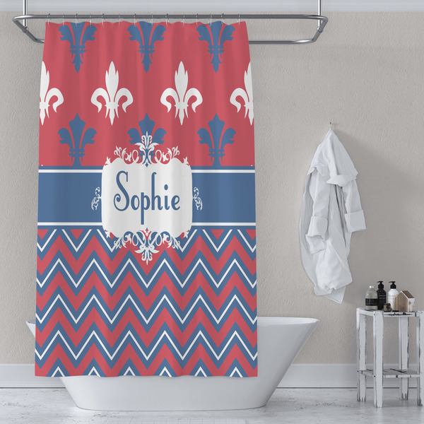 Patriotic Fleur de Lis Shower Curtain Lifestyle