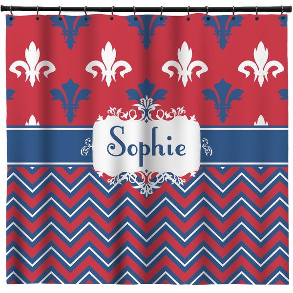 Custom Patriotic Fleur de Lis Shower Curtain - Custom Size (Personalized)