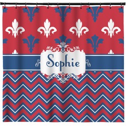 Patriotic Fleur de Lis Shower Curtain - 71" x 74" (Personalized)