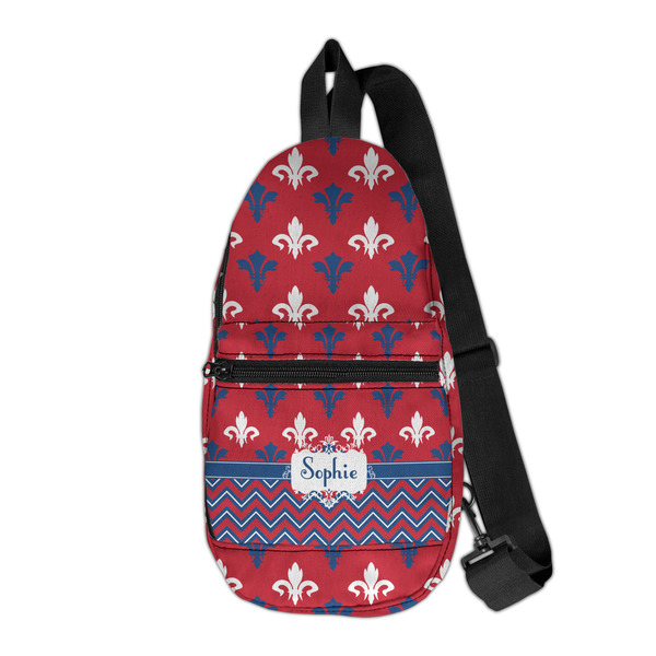 Custom Patriotic Fleur de Lis Sling Bag (Personalized)