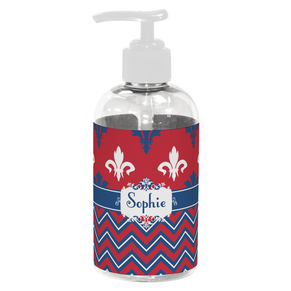 Patriotic Fleur de Lis Small Liquid Dispenser (8 oz) - White