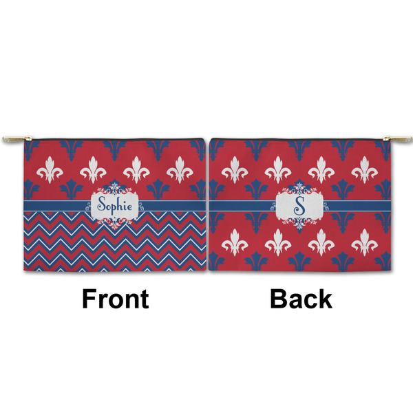 Patriotic Fleur de Lis Small Zipper Pouch Approval (Front and Back)