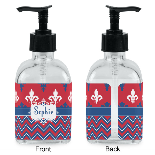 Patriotic Fleur de Lis Glass Soap/Lotion Dispenser - Approval