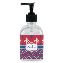 Patriotic Fleur de Lis Glass Soap & Lotion Bottle - Single Bottle (Personalized)