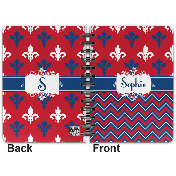Patriotic Fleur de Lis Spiral Journal 5 x 7 - Apvl