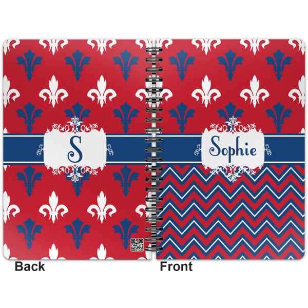Patriotic Fleur de Lis Spiral Journal 7 x 10 - Apvl