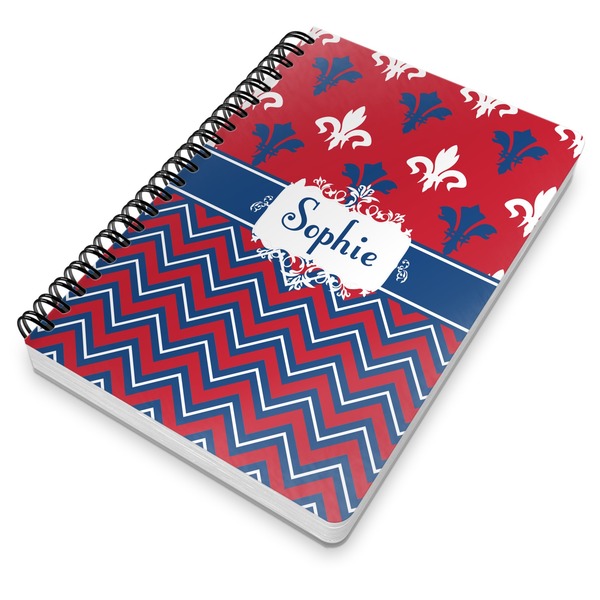 Patriotic Fleur de Lis Spiral Journal 7 x 10 - Main