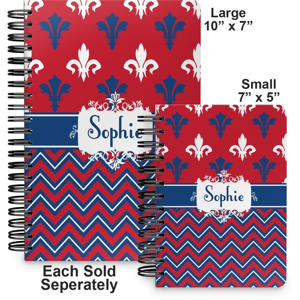 Patriotic Fleur de Lis Spiral Journal - Comparison