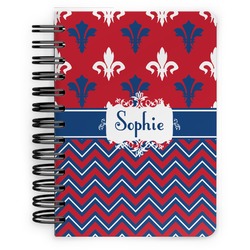 Patriotic Fleur de Lis Spiral Notebook - 5x7 w/ Name or Text