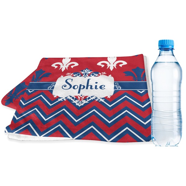 Custom Patriotic Fleur de Lis Sports & Fitness Towel (Personalized)