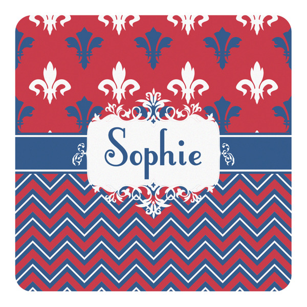 Custom Patriotic Fleur de Lis Square Decal - Small (Personalized)