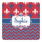 Patriotic Fleur de Lis Square Decal - Small (Personalized)