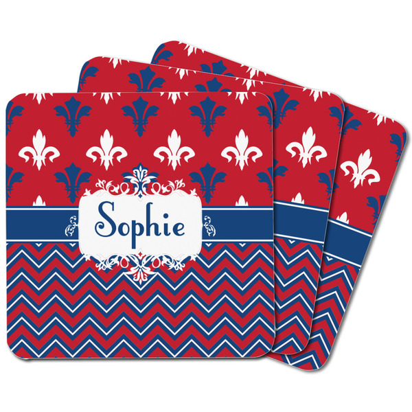 Patriotic Fleur de Lis Square Fridge Magnet - MAIN