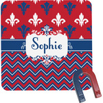 Patriotic Fleur de Lis Square Fridge Magnet (Personalized)
