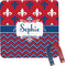 Patriotic Fleur de Lis Square Fridge Magnet (Personalized)