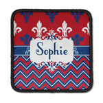 Patriotic Fleur de Lis Iron On Square Patch w/ Name or Text