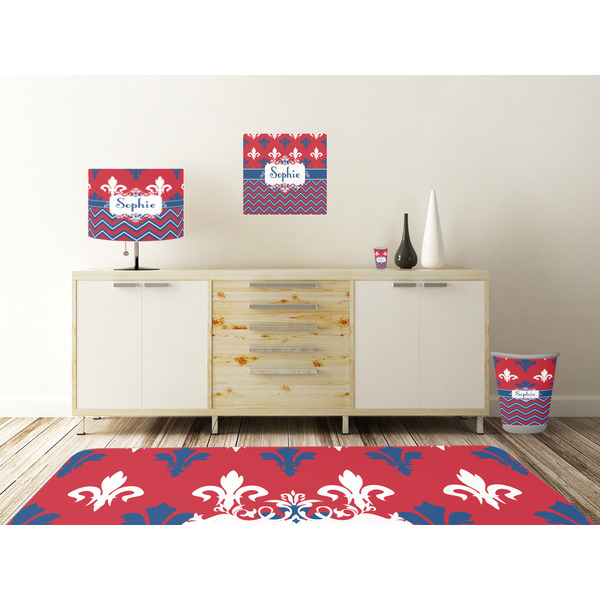 Patriotic Fleur de Lis Square Wall Decal Wooden Desk