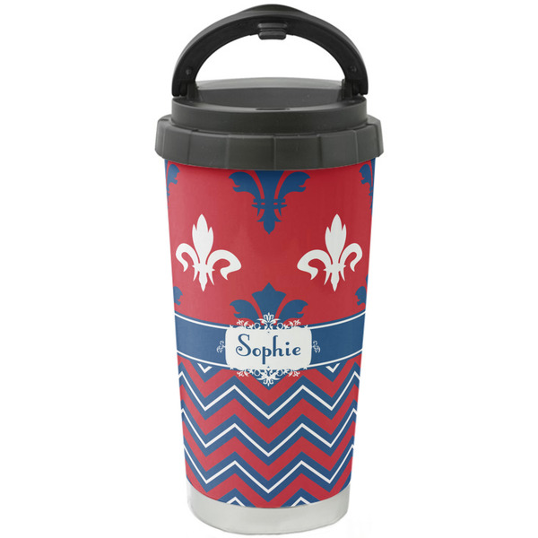 Custom Patriotic Fleur de Lis Stainless Steel Coffee Tumbler (Personalized)