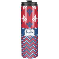 Patriotic Fleur de Lis Stainless Steel Skinny Tumbler - 20 oz (Personalized)