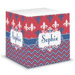 Patriotic Fleur de Lis Sticky Note Cube (Personalized)