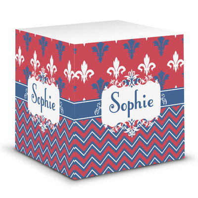 Patriotic Fleur de Lis Sticky Note Cube (Personalized)