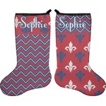 Patriotic Fleur de Lis Holiday Stocking - Double-Sided - Neoprene (Personalized)