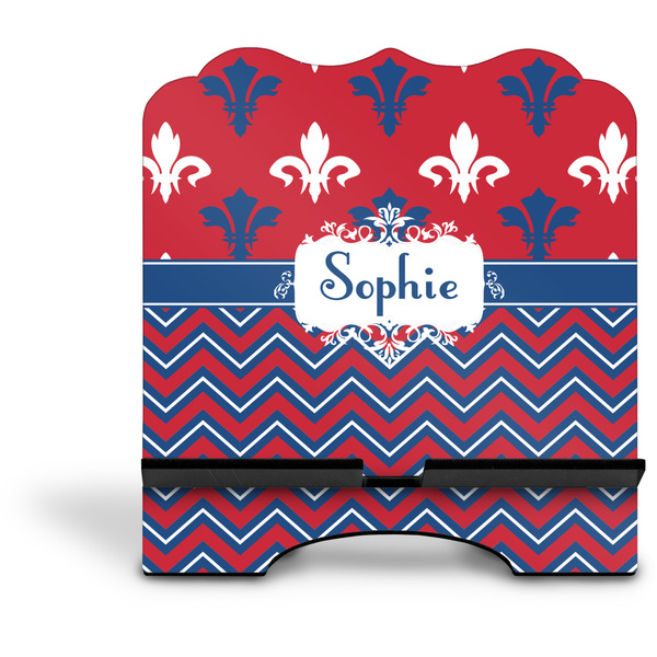 Patriotic Fleur de Lis Stylized Tablet Stand - Front without iPad