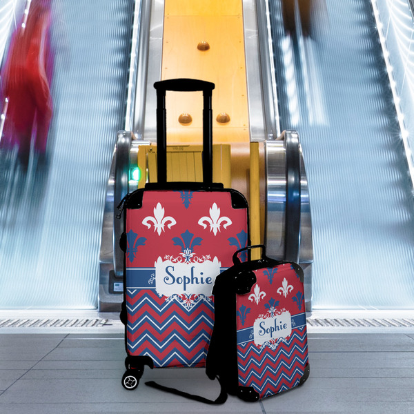 Patriotic Fleur de Lis Suitcase Set 4 - IN CONTEXT