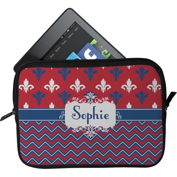 Custom Patriotic Fleur de Lis Tablet Case / Sleeve - Small (Personalized)