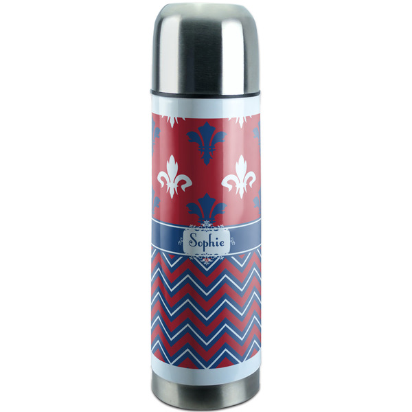 Custom Patriotic Fleur de Lis Stainless Steel Thermos (Personalized)