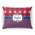 Patriotic Fleur de Lis Rectangular Throw Pillow Case - 12"x18" (Personalized)