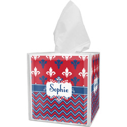 Patriotic Fleur de Lis Tissue Box Cover (Personalized)