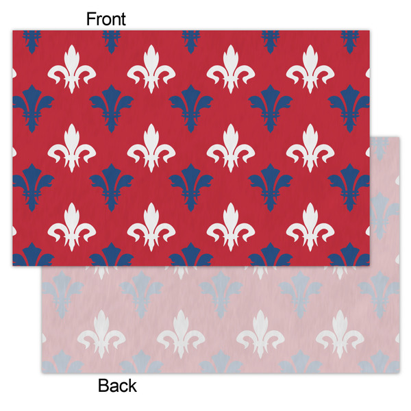 Patriotic Fleur de Lis Tissue Paper - Heavyweight - Small - Front & Back