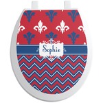 Patriotic Fleur de Lis Toilet Seat Decal (Personalized)