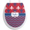 Patriotic Fleur de Lis Toilet Seat Decal - Round (Personalized)