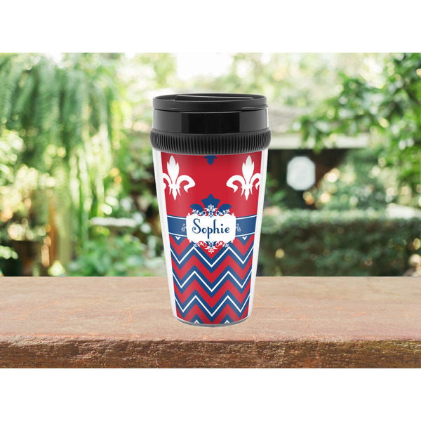 Patriotic Fleur de Lis Travel Mug Lifestyle (Personalized)