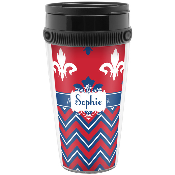 Custom Patriotic Fleur de Lis Acrylic Travel Mug without Handle (Personalized)